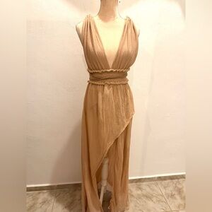 Caravana Cotton Leather Tie Maxi Dress